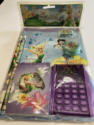 Tinkerbell 7 Piece Calculator Set - Calculator, Pencils, Notepad,  Tinker Bell