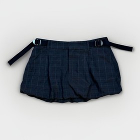 NWT Free People Saturn Bubble Mini Skirt Womens Small Blue Plaid Preppy