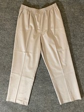 Alfred Dunner Pants Womens 12 Light Gray Pull On Elastic Waist Straight Leg