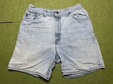 Vintage Chic Denim Shorts Womens 28 High Waist Light Wash 90s Mom Fit USA Made