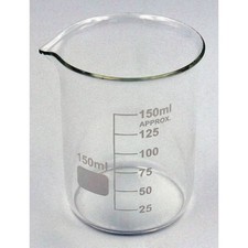 Beaker, Low Form, Glass, 150Ml, Pk12 (Formerly Lab Safety Supply),  5Ygz1