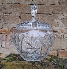 ***VINTAGE BOWLE*ANNA HÜTTE*BLEIKRISTALL*SCHLEUDERSTERN*BOWLETOPF & DECKEL***