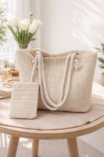 Bali Straw Knit Tote