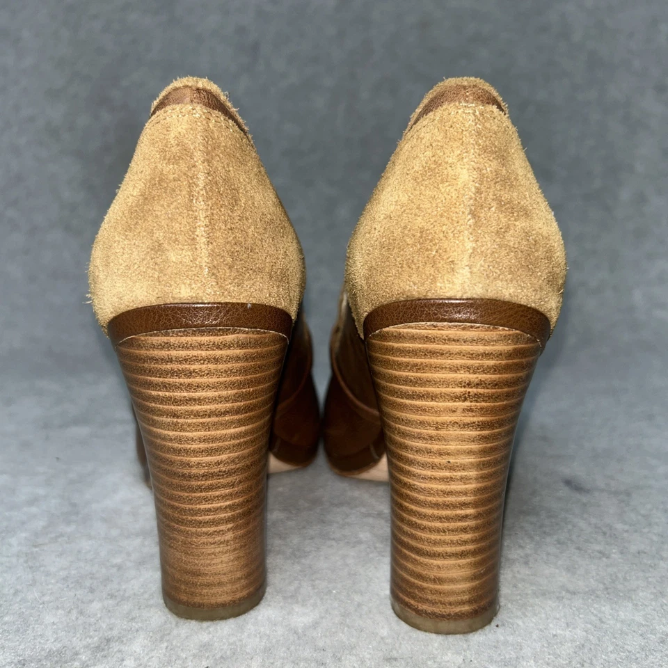 Plenty by Tracy Reese Brown Leather Suede High Heel Loafer Pump 7.5 EU 38 Retro - Image 4 of 4