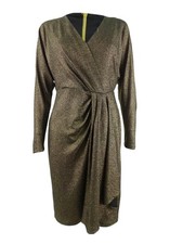 Lauren Ralph Lauren Women's Metallic Jacquard Dress (2, Gold/Black)