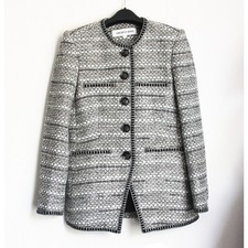 NEW VERONICA BEARD Alessia Metallic Tweed Cutaway Jacket, Size 8