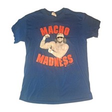 Macho Man Randy Savage Macho Madness Blue Shirt WWF 1980s Vintage Men’s L #JVS