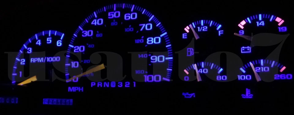 95-98 Chevy Suburban 1500 C1500 K1500 Dash Cluster Gauge BLUE SMD LED LIGHTS KIT - Imagem 3 de 4