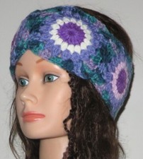 New Crochet Green Sunburst Size M (22 Inches Circumference) Headband Ear Warmer