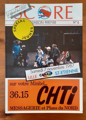 PROGRAMME SCORE LOSC LILLE SAINT-ETIENNE ASSE DU 07/11/1987
