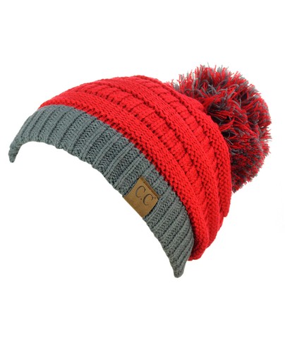 NEU! CC Beanie Unisex College High School Team Farbe 2-Ton Bommel Strick Beanie - Bild 3 von 68