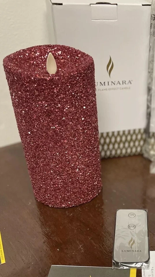 1 NUEVO LUMINAR Vela Roja Brillo Sin Llama 7" Pilar Rojo Navidad Vacaciones ALTO Foto 3 de 4