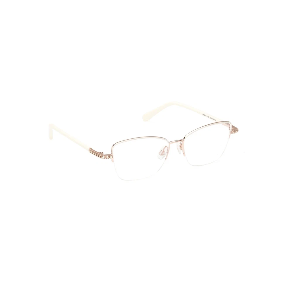 Swarovski SK5472 025 White Half Rim Metal Optic Eyeglasses Frame 53-15-140 - Image 2 of 4