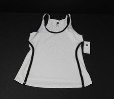New K-Swiss White Black Trim Racerback Shell Tank UV Protect Small W12