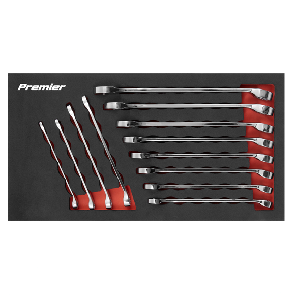 Sealey AK63012 Combination Spanner Set 12pc Metric 8 - 19mm In Foam Tray