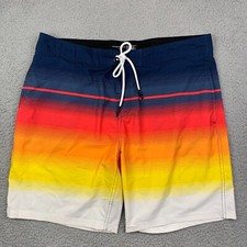 No Boundaries Mens Board Shorts 38 No Liner Draw String Multi Color Sunset