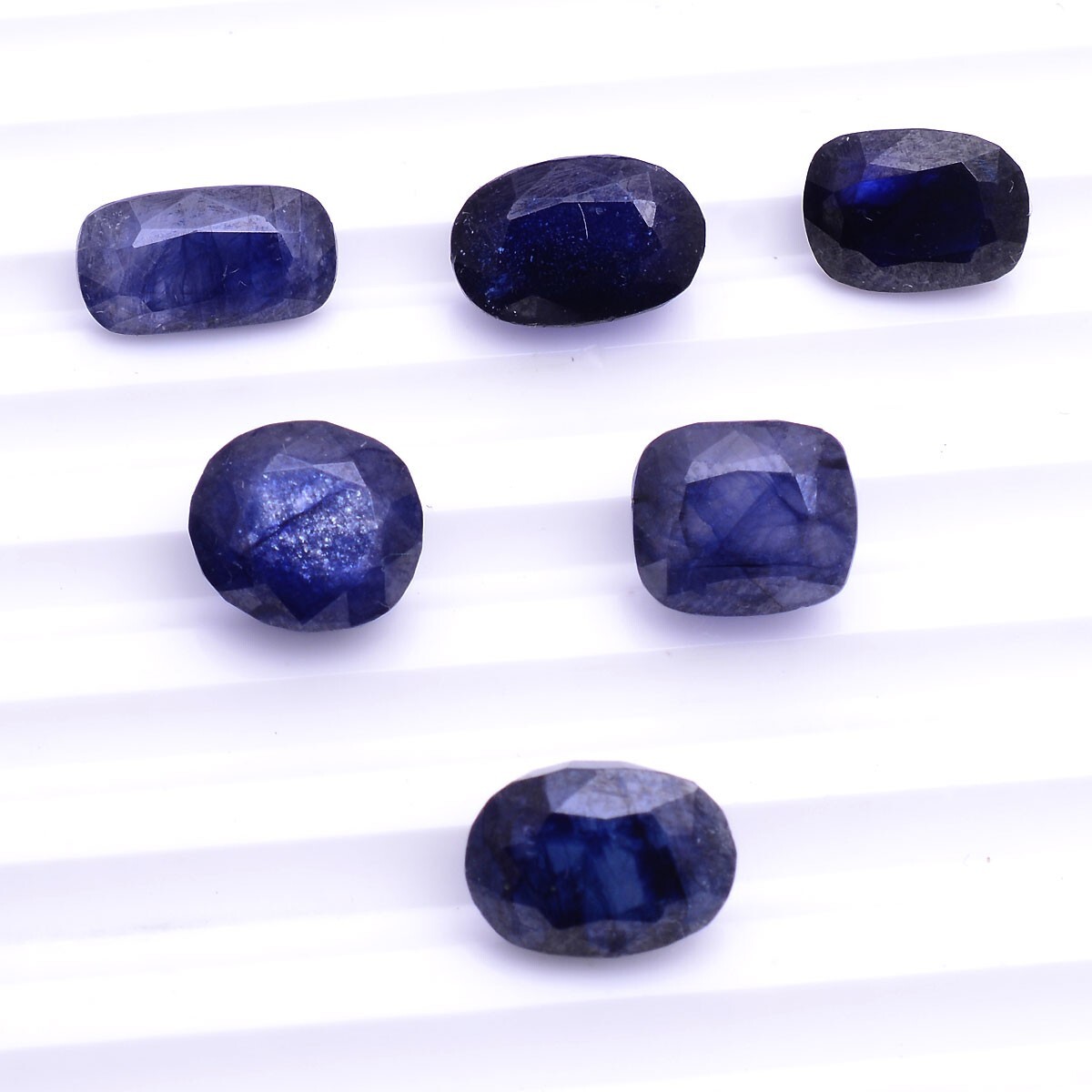 6 Pcs Natural Blue Sapphire Top Grade 9.43mm-10.87mm Faceted Cut