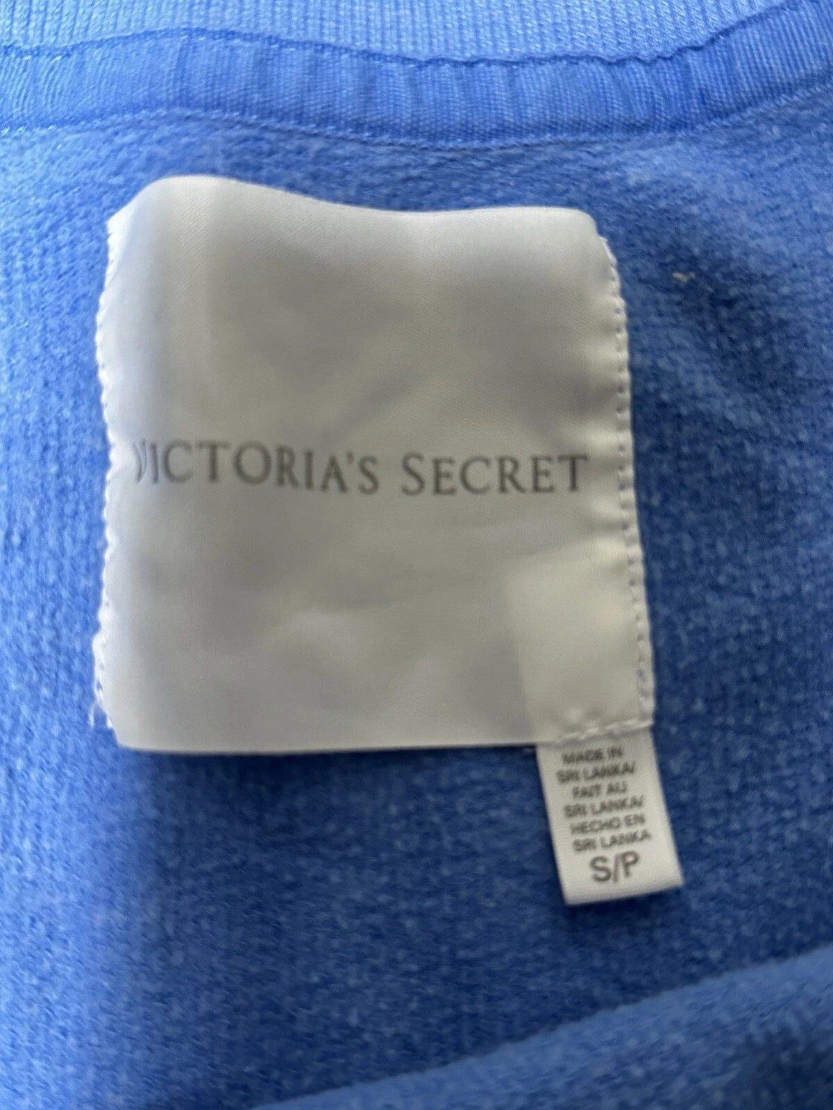 UNDERCOVER Victoria Secret Felpa Donna Abito Blu Tunica Scoop Manica Lunga Taglia S
