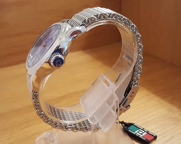 Mens Italian Officina Del Tempo Revolution Blue Face Steel Designer Watch NWOT - Image 4 of 4