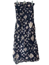 LC Lauren Conrad Women's Size 6 Strapless Dress Purple Full Length Spring Geo