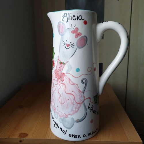 Large Tall Ceramic Christmas Mice Jug "Twas The Night Before Christmas" - Picture 6 of 9