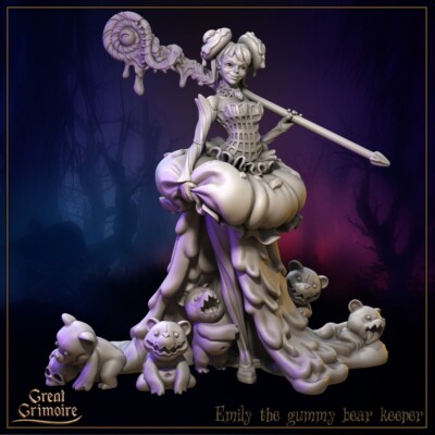 Emily, the gummy bear keeper Witch Sorcerer Warlock Wizard Miniature D&D  DnD