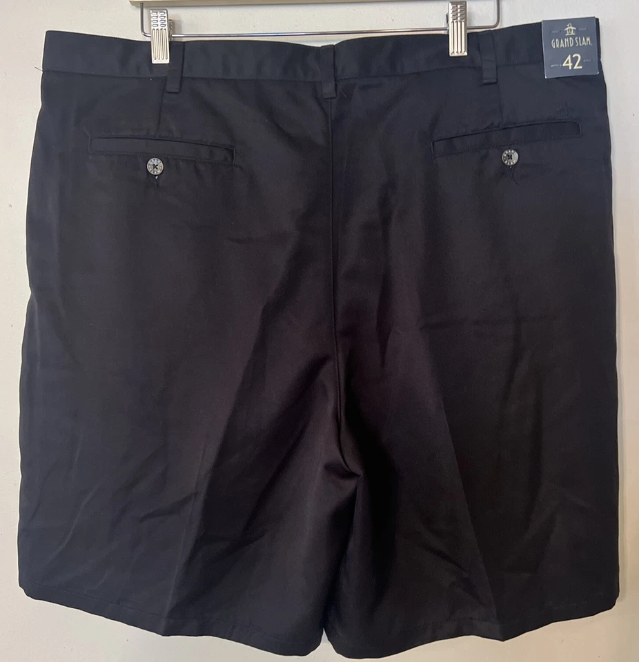 НОВЫЕ мужские черные шорты для гольфа от Grand Slam размер 42 9 дюймов внутренний шов со складками - Изображение 3 из 4