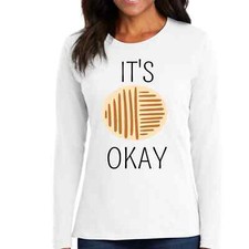 Womens Long Sleeve Graphic T-shirt - Say it Soul - its Okay - Black