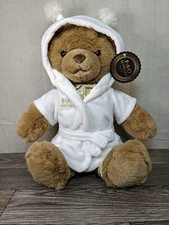 F.A.O. Schwarz Teddy Bear With White Robe Soft Plush Stuffed Animal With Tag