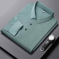 Men's Business Long Sleeved Shirt Polo Shirt Breathable Comfortable Top