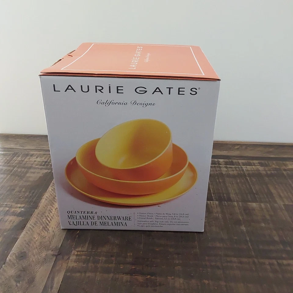 Laurie Gates California Designs 12 Piece Quinterra Melamine Dinnerware Set  - Image 2 of 3