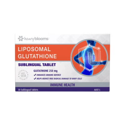 Henry Blooms Liposomal Glutathione 30 Sublingual Tablets Enhances Immune  Health