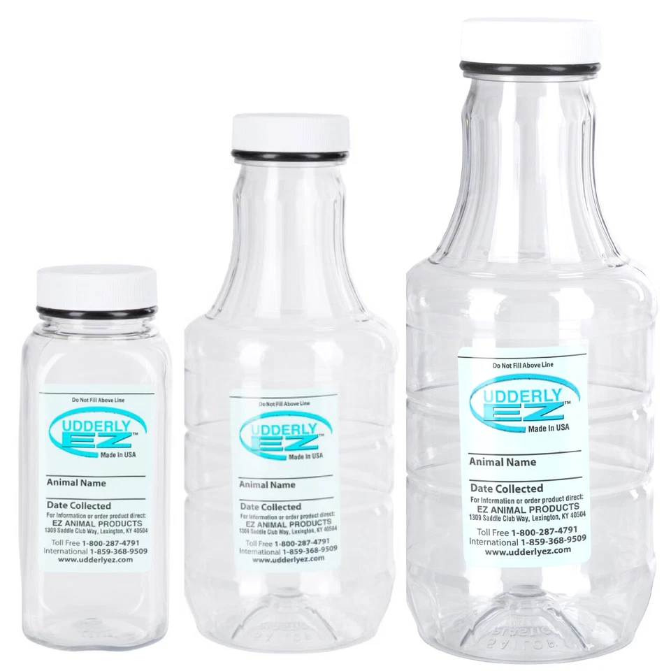 KERBL Udderly EZ Sheep and Goat Hand Milking Pump Collector Bottles 250ml, 500ml, 1L