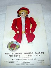 Vintage Advertising Postcard Red School House Shoes Chicago Ill