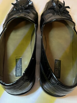 Stacy Adams Snake Skin & Leather Tassel Slip On Loafers Black Sz 10.5 M Genuine Snake Skin Brown Stacy Adams Leather Tassel Loafers  main image 4