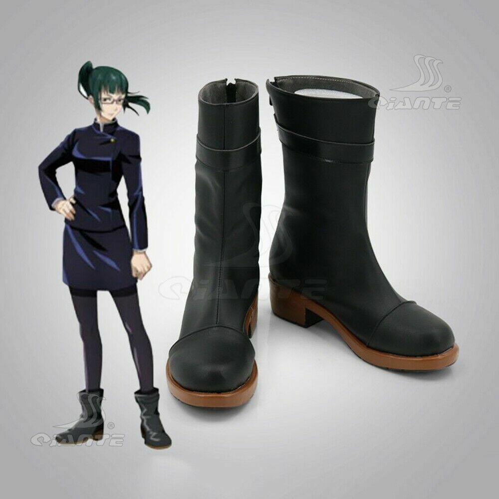 シューズ maki Jujutsu Kaisen Maki Zenin Cosplay Shoes Women Black Bootie