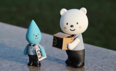 Fluffy House Bear&Rain Point Blue&White Limited Vinyl Figure H14cm(5.5inch)