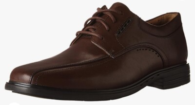 Clarks Men's Unstructured Un.Kenneth  Brown Leather Oxford Dress Shoe Size 12 N