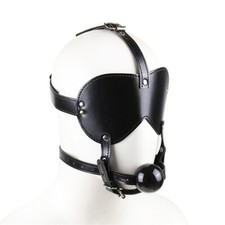 BDSM Bondage Kopfgeschirr Ball Mundknebel 40mm Mund Knebel Augenbinde Maske