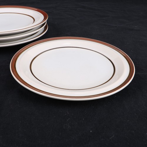 4 Sierra Stoneware Bread Plates Brown Stripe Japan - Picture 3 of 6