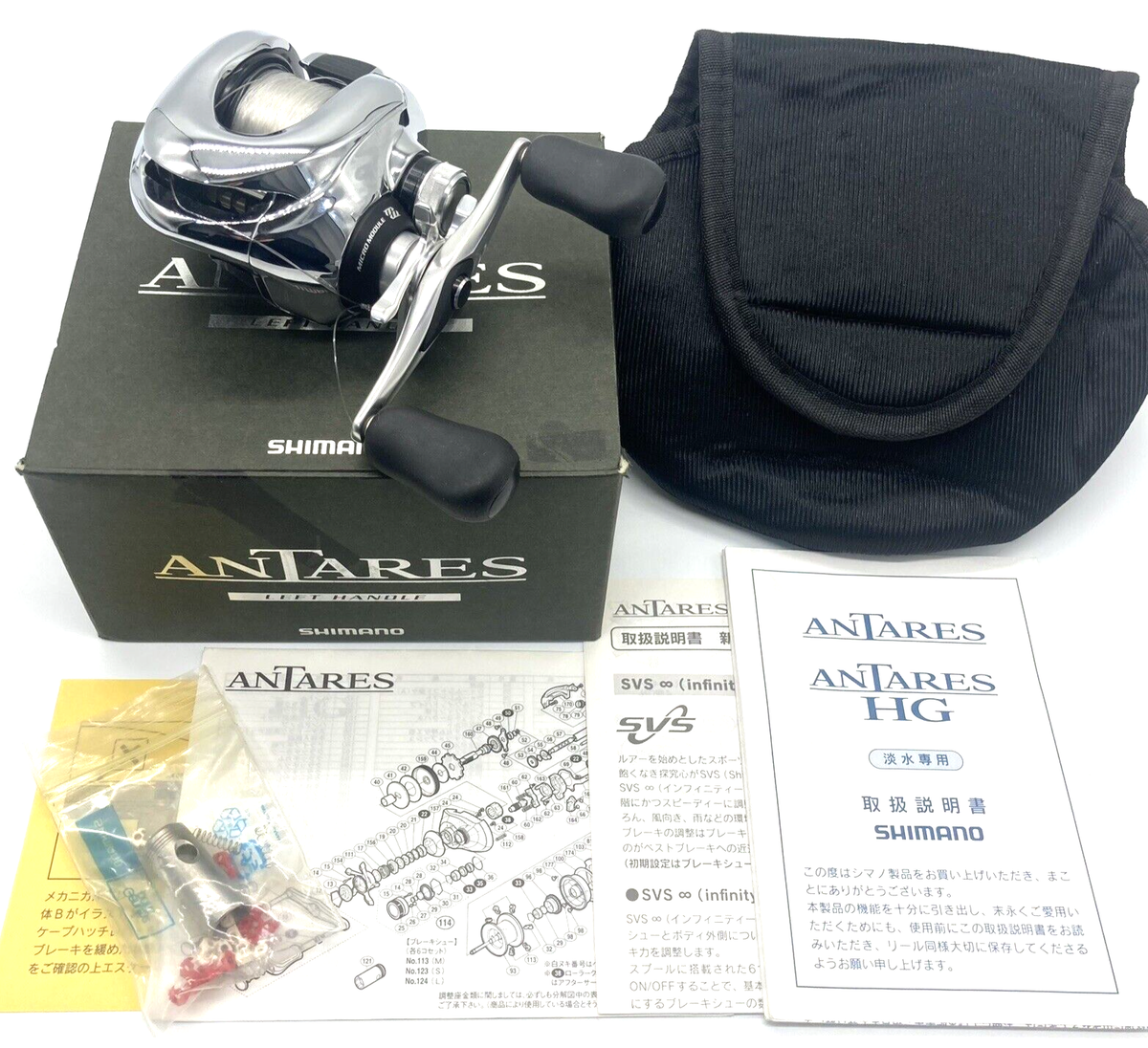 12 アンタレス 左ハンドルSHIMANO ANTARES LEFTHANDLE Shimano 12 ANTARES Left Handed Bait Casting Reel with Box From