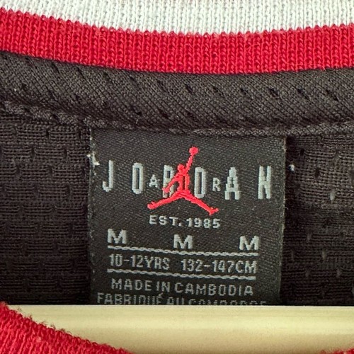 Air Jordan Kids Michael Jordan #23 Basketball Jersey Boys Sz M (10-12) Black Red - Picture 3 of 12