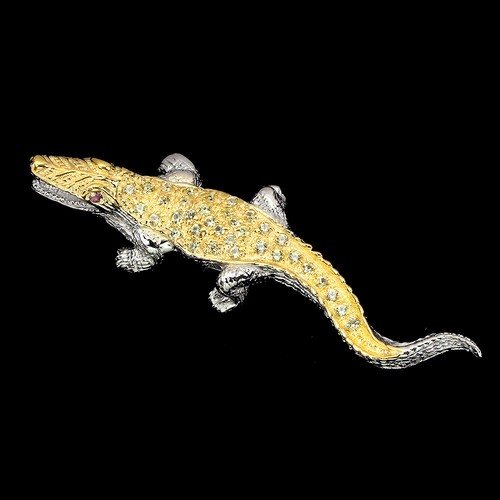 Spilla Regina Elisabetta In Argento 925 Con Diamante Creato In Laboratorio – Gioiello Elegante