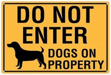 Do Not Enter Dogs On Property Aluminum Tin Metal Signs Home Décor Kitchen Wall G