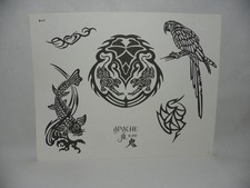 Vintage 1991 Apache Jil "Tribal" tattoo flash. Great condition.