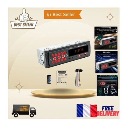 Autoradio Bluetooth 4X45W PolarLander avec Commande Mains Libres et Télécommande - Photo 1/4