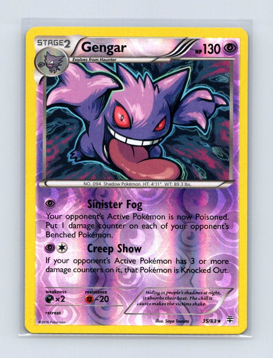 Gengar 35/83 Holo Rare Generations Pokemon Reverse Holo Lightly Played