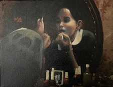 Original Jeff Jamison Oil Painting – “Woman in Mirror” – 11”x14” – Signed