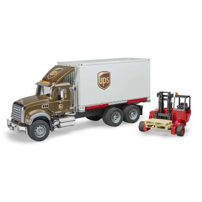 Bruder Toys MACK Granite UPS Logistics Truck With Forklift
