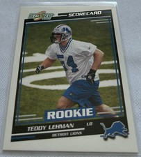2004 Score Football Teddy Lehman Detroit Lions Scorecard Rookie #404 #'d 497/625